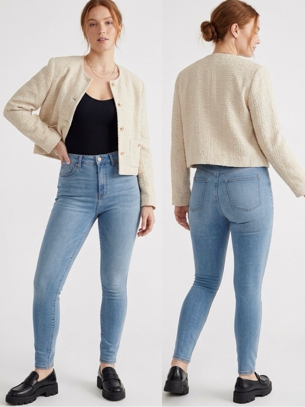 NWT Free People We The Free CRVY High Rise Super Skinny Jeans 27 / 4 Blue